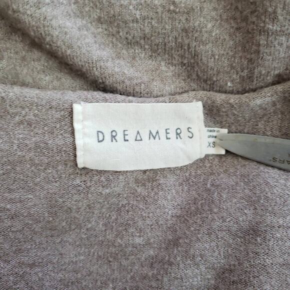 Dreamers Basic Sweater Heather Mocha Oversized Viscose Blend V-Neck Women XS - Picture 9 of 10